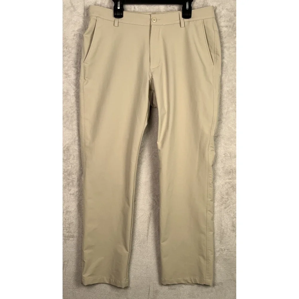 Under Armour Men's Golf Pants 38x30 Performance Beige Tan Straight Chino Khaki‎